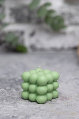 Lumanare, Circles Cube Green, Ceara, Verde