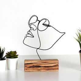 Decoratiune, Girl, 17x31x3.5cm, Metal, Negru