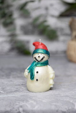 Lumanare, Snowman-M, Ceara, Alb