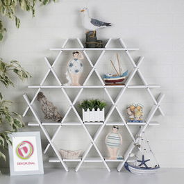 Raft pentru decoratiuni, HEXBEYAZ-M, 70x67x11cm, Carton, Alb