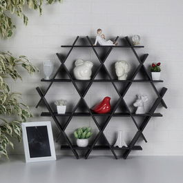 Raft pentru decoratiuni, HEXSYH-M, 70x67x11cm, Carton, Negru