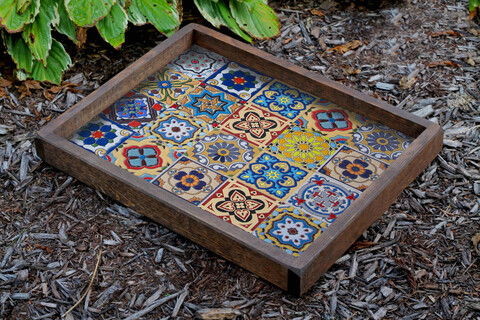 Tava pentru servire, TEP172, 40x50x6cm, Lemn, Multicolor