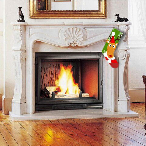 Soseta decorativa Christmas, Crp007, 35x18cm, Bumbac, Multicolor