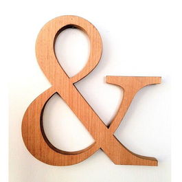 Decoratiune de perete, &, 30x1.8x32cm, Placaj , Nuc