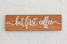 Decoratiune de perete, Coffee, 37x1.8x10cm, Lemn , Maro