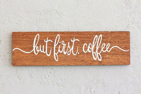 Decoratiune de perete, Coffee, 37x1.8x10cm, Lemn , Maro
