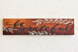 Decoratiune de perete, Grateful, 44x1.8x10cm, Lemn , Nuc