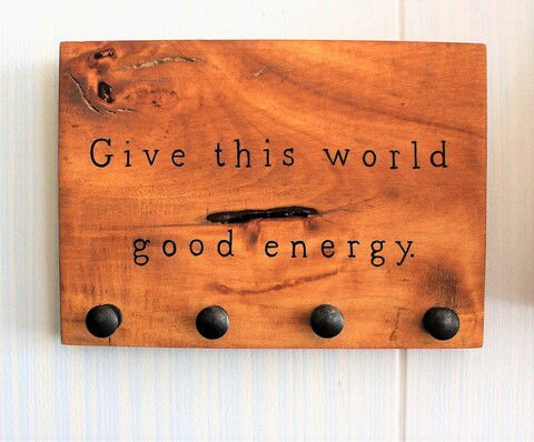 Suport pentru chei, Good Energy, 20x15x1.8cm, Lemn , Maro