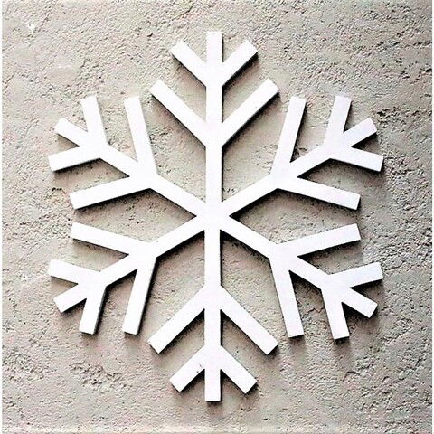 Decoratiune de perete, Snowflake, 38x1.8x38cm, Placaj , Alb