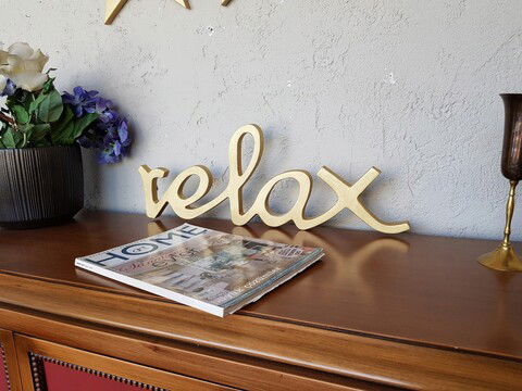 Decoratiune de perete, Gold Relax, 33x20x2cm, Placaj , Aur