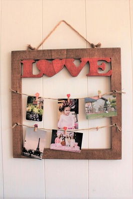 Rama foto, Heart Red , 55x55x1.5cm, Placaj , Nuc