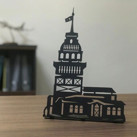 Decoratiune, Kız Kulesi Pod , 20x30cm, Metal, Negru