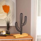Decoratiune, Cactus, 22x41x4cm, Metal, Negru