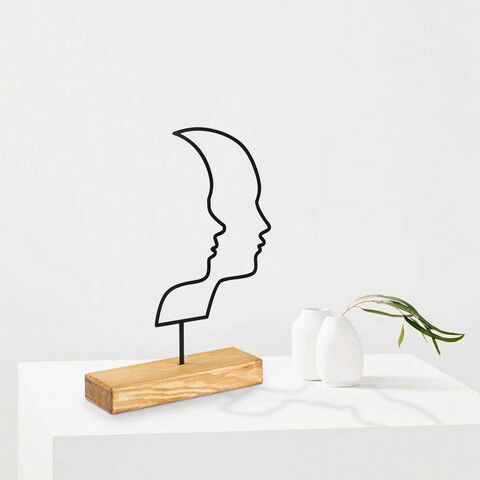 Decoratiune, Man, 20x38x4cm, Metal, Negru