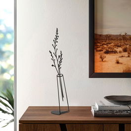 Decoratiune, Flowerpot, 12x50cm, Metal, Negru