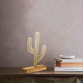 Decoratiune, Cactus, 22x41x4cm, Metal, Aur