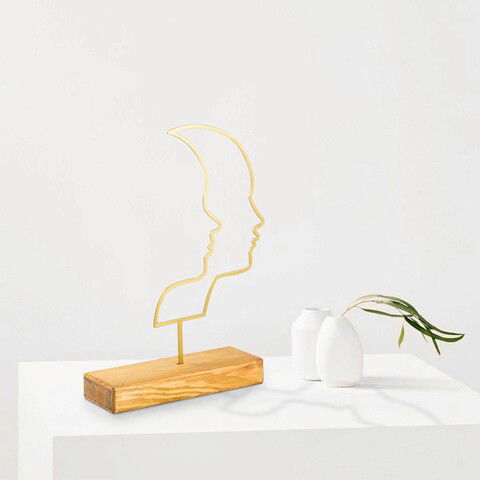 Decoratiune, Man, 20x38x4cm, Metal, Aur