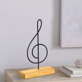 Decoratiune, Note, 20x40x4cm, Metal, Negru