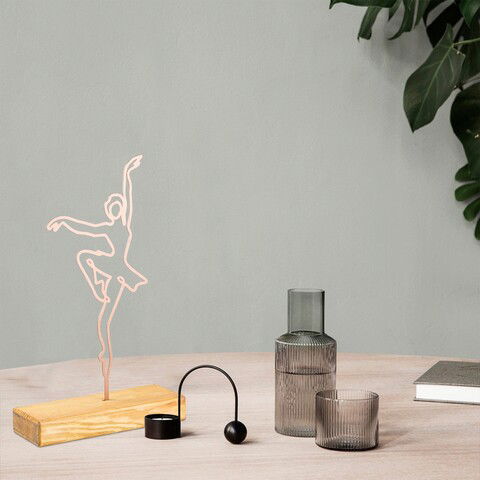 Decoratiune, Ballerina, 20x40x4cm, Metal, Cupru
