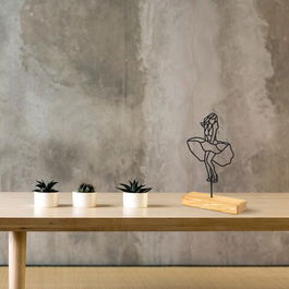 Decoratiune, Women, 20x38x4cm, Metal, Negru