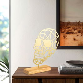 Decoratiune, Skull, 26x39x4cm, Metal, Aur