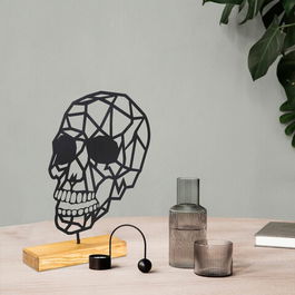 Decoratiune, Skull, 26x39x4cm, Metal, Negru