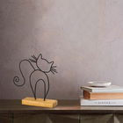 Decoratiune, Cat, 30x36x4cm, Metal, Negru