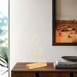 Decoratiune, Small Leaf, 20x40x4cm, Metal, Aur