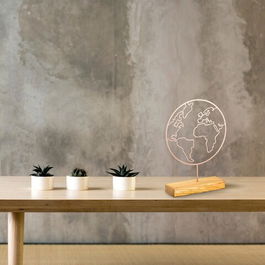 Decoratiune, World, 28x40x4cm, Metal, Cupru
