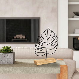 Decoratiune, Large Leaf, 30x41x4cm, Metal, Negru