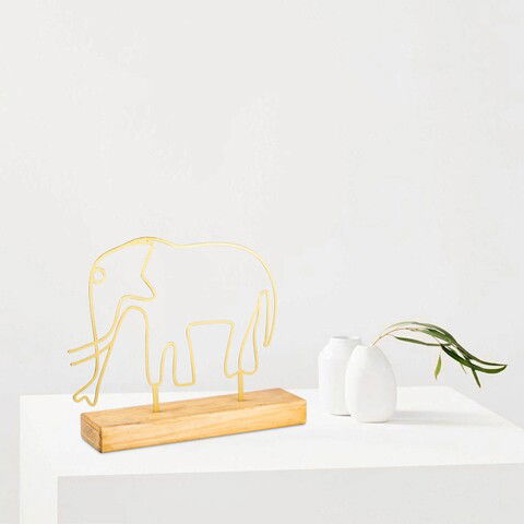 Decoratiune, Elephant, 32x30x4cm, Metal, Aur