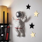 Decoratiune, Peace Sign Astronaut, 35x47x10cm, Poliester, Alb / Gri