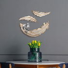 Decoratiune de perete, Love Birds, Poliester, Cremă