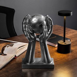 Decoratiune, Global, 18x30x9cm, Poliester, Argint