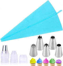 Set de 8 accesorii pentru decorare tort FATUXZ, otel inoxidabil/silicon/plastic, multicolor