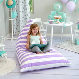 Husa pentru Bean Bag Butterfly, panza/bumbac, violet/alb, 76,2 x 127 x 88,9 cm