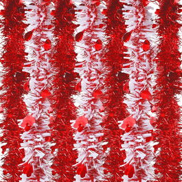 Ghirlanda pentru Craciun HEREER, PET, alb/rosu, 9 x 200 cm