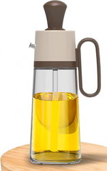 Set pulverizator pentru ulei si o perie MORGIANA, sticla/silicon, transparent/maro/bej, 112,5 x 255 mm, 550 ml