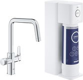 Baterie bucatarie Grohe Blue Pure Eurosmart cu pipa U sistem filtrare osmoza starter kit crom