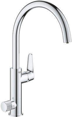 Baterie bucatarie Grohe Blue Pure BauCurve cu pipa c optiune sistem filtrare crom