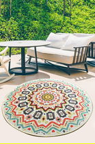 Covor, Mandala Balkon , 50% TESTURĂ DE catifea/50% poliester, Multicolor