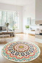 Covor, Mandala DJT , 50% TESTURĂ DE catifea/50% poliester, Multicolor