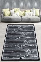 Covor de hol, Laminate Djt , 80x100 cm, 50% TESTURĂ DE catifea/50% poliester, Alb negru