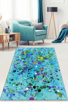 Covor, Guaj Blue Djt , 80x120 cm, 50% TESTURĂ DE catifea/50% poliester, Multicolor
