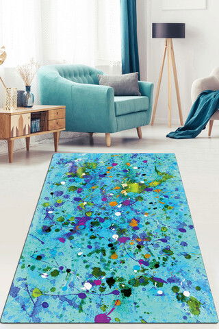 Covor, Guaj Blue Djt , 80x120 cm, 50% TESTURĂ DE catifea/50% poliester, Multicolor