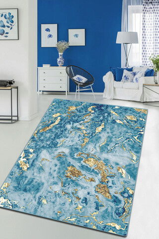 Covor, Sea And Mountains Djt , 80x120 cm, 50% TESTURĂ DE catifea/50% poliester, Multicolor