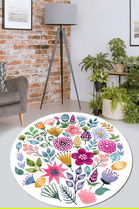 Covor, Drenaj Çap Djt 100X100, 50% TESTURĂ DE catifea/50% poliester, Multicolor