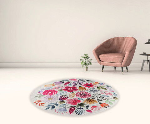 Covor, Drenaj Çap Djt 140X140, 50% TESTURĂ DE catifea/50% poliester, Multicolor