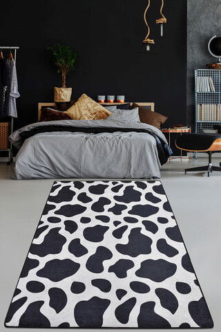 Covor de hol, Cow Djt, 80x300 cm, 50% TESTURĂ DE catifea/50% poliester, Multicolor
