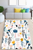 Covor de hol, Branche Dolivier Djt , 150x200 cm, 50% TESTURĂ DE catifea/50% poliester, Multicolor